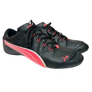 New Rare Y2k Puma Sport Lifestyle Faux Leather Ballet Flats Shoes Black Pink 10 - Picture 1 of 12