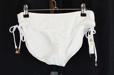 Parte inferior de bikini Anne Cole para mujer Live in Color con corbata lateral blanca talla M Foto 1 de 3