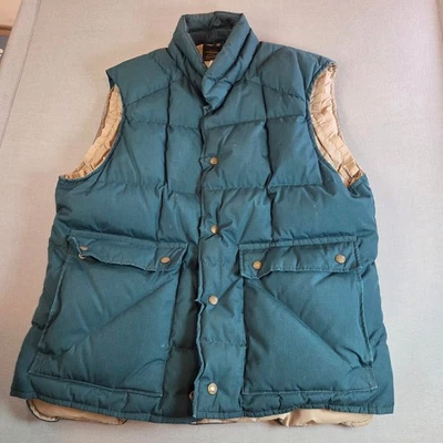 Vintage Eddie Bauer Goose Down Vest XL Made in USA Green Expedition 70s 80s - Image 1 of 4