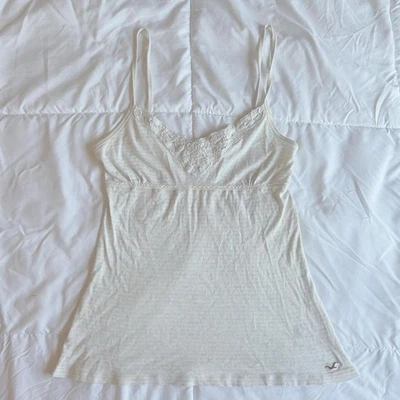 Top Babydoll Hollister Vintage Años 2000 Rayas Con Pájaro Bordado Para Mujer’s M Foto 1 de 4