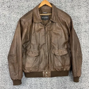 Chaqueta de Cuero Wilsons De Colección Para Hombres 2XL Alta Marrón Bombardero Vuelo Aislante - Imagen 1 de 22