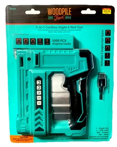 Pistola de grapas/clavos inalámbrica Woodpile 5 en 1 incluye 1.000 piezas clavos y grapas *Nueva - Imagen 1 de 1