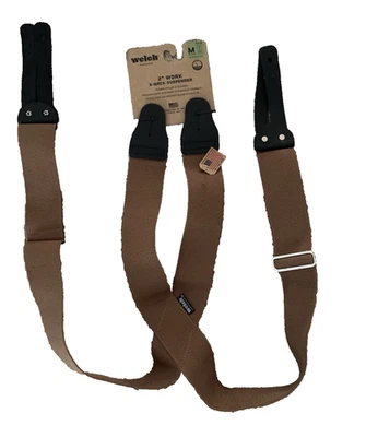 Tirantes de trabajo Welch elásticos con botones en la espalda X de 2 pulgadas talla M 46 largos nuevos con etiquetas Foto 1 de 4