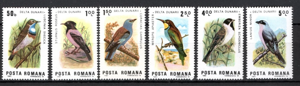 SELLOS RUMANIA - Aves del Delta del Danubio, juego de 6, 1983-** Foto 1 de 1
