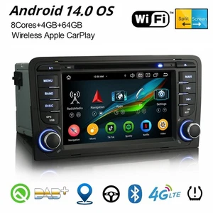 Android 14 Autoradio CD DAB+ Carplay 64GB 8-Kern Navi Für Audi A3 S3 RS3 RNSE-PU - Bild 1 von 23