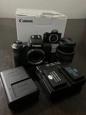 Canon EOS M50 24.1MP Mirrorless Camera - Black (Kit with 15-45mm STM Lens) - Image 1 of 4