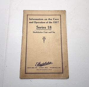Studebaker Four And Six Series 1917 original 18 manual del propietario - Imagen 1 de 4