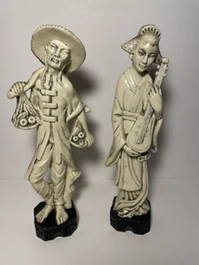 Vintage asiatische Mann & Frau Resin Figuren - Bild 1 von 6