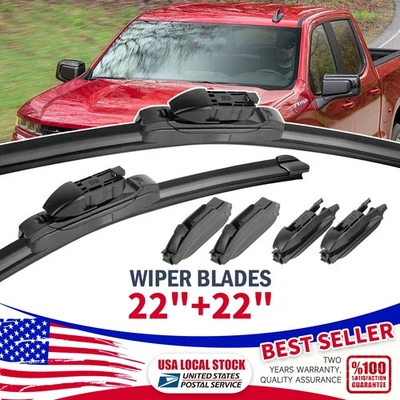 2x Front 22" & 22" Windshield Wiper Blades for Ford F-150 F-250 F-350 Super Duty - Image 1 of 4