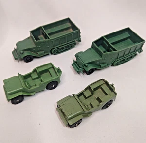 Vintage MARX Battleground Playset Military Vehicles Half Track Jeep loose 1960s - Picture 1 of 4