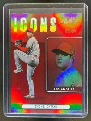 2022 Absolute Shohei Ohtani Icons Spectrum Red #61/99 Angels - Image 1 of 2
