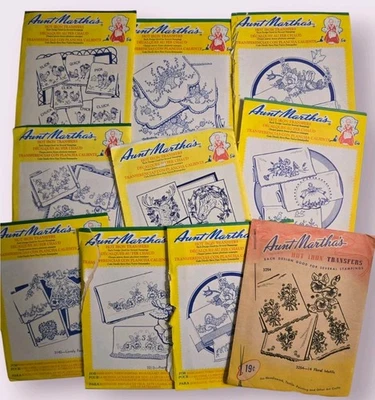 PO Aunt Martha's Hot Iron On Transfers Lot # 6,  Crafting, Embroidery  Lot Of 10 - Image 1 of 3