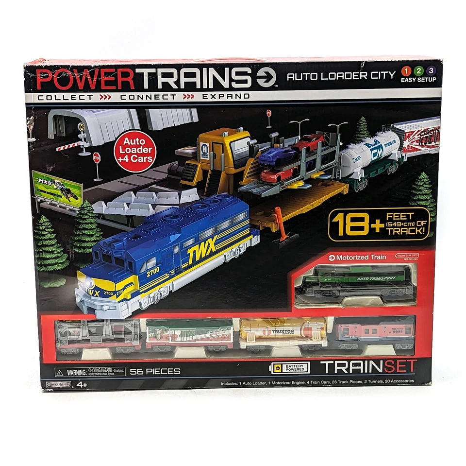 New 2012 Jakks Pacific Power Trains Auto Loader City Train Set 56pcs - Image 1 of 4