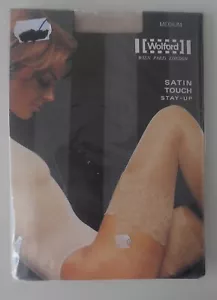 Cool, da NEU & OVP: Wolford SATIN TOUCH STAY UP! Gr. M! marmor (helles braun) - Picture 1 of 2