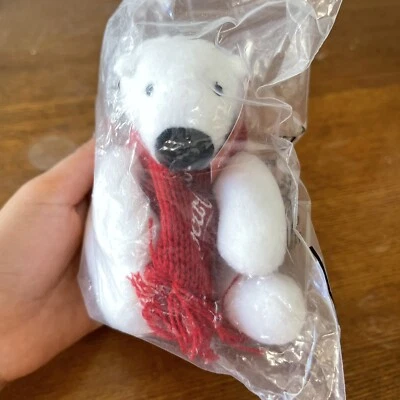 NEW Coca-Cola 4" Plush White Polar Bear Plush Stuffed Animal- Original Packaging - Image 1 of 4