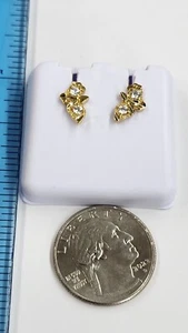 Men/women ,unisex, 14k Gold Plated brass push back earrings with cz stones - Picture 1 of 3