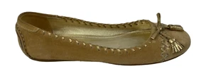 The Original Car Shoe Womens Size 38 Tan Suede Ballet Flats Tassel Shoes - Picture 1 of 14