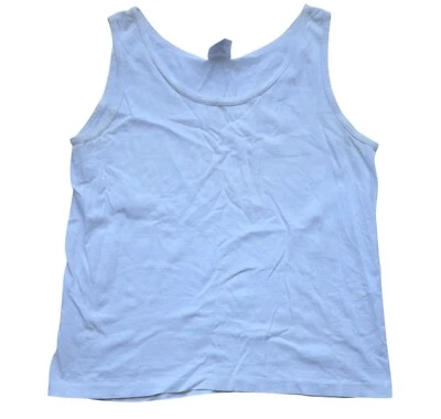 Vintage 90s Hanes Her Way Sleeveless Tank Top Women's Size Medium M White - Image 1 of 4