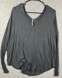 Top We The Free People FP Negro Manga Larga Libre Suave Cómodo Salón Pequeño - Imagen 1 de 6