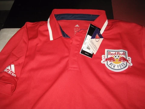 MENS adidas CLIMALITE MLS NEW YORK RED BULLS S/S POLO SHIRT RED  XL  NWT $65 Cover
