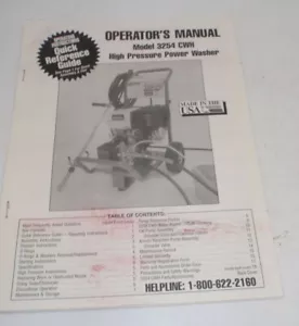 Honda Model 3254 CWH High Pressure Power Washer Operator's Manual - Picture 1 of 1
