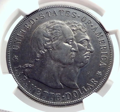 1900 French US Revolutionary War HERO LAFAYETTE Silver Dollar Coin NGC i73346 - Image 1 of 4