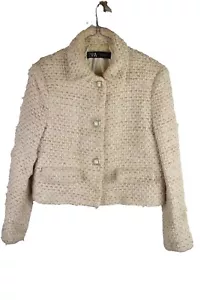 Zara Cropped Button Blazer Short Smart Casual Business Pink Size M - Picture 1 of 11
