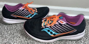 Saucony Ride 13 Women's Size 11 Running Shoes Black Purple Athletic Sneakers - Picture 1 of 7