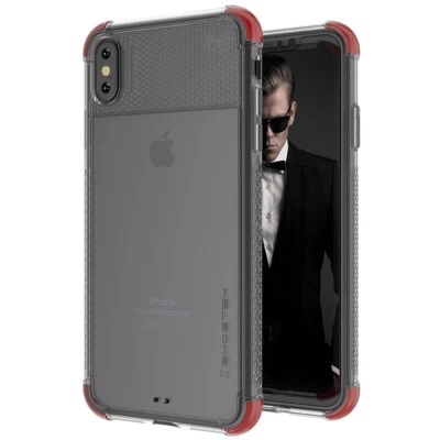 Ghostek COVERT2 Tough Clear Silicone Case Cover for Apple iPhone XS Max - Red - Image 1 of 4