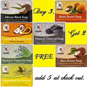 Ninon Natural African Black, Shea Butter, Multi Butter Soap 5oz Vegetable Based - Picture 1 of 15