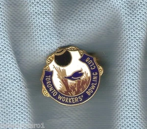 TORONTO WORKERS   BOWLING  CLUB  LAPEL BADGE, BIRD THEME - Picture 1 of 1