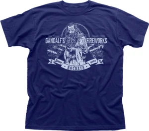 Gandalf inspired Fireworks navy blue cotton t-shirt OZ9891 - Picture 1 of 2