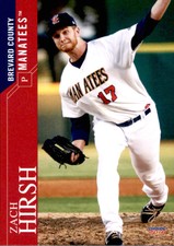 2016 Brevard County Manatees Choice 11 Zach Hirsh University of Nebraska NE Card