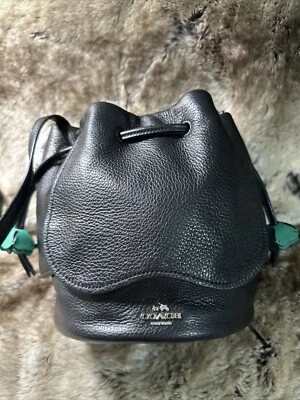 NUEVO CON ETIQUETAS COACH F57543 FLOR Bolso Cubo Cuero Guijarro Pétalo Cordón Foto 1 de 4