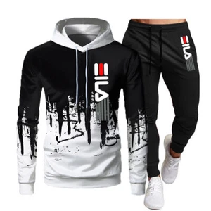 Tuta felpa uomo sportiva Jogging sport Outwear cappuccio + pantalone 4 colori - Foto 1 di 9