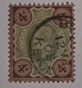 Travelstamps: 1902 Great Britian Scott # 133 4p Edward VII Very Fine Used - Picture 1 of 7