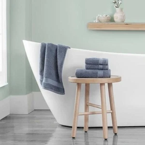 PURELY INDULGENT 100% EGIPTIAN Cotton Set 4-PACK BATH Towel GREY NEW WITHOUT TAG - Picture 1 of 3