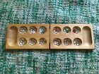Mancala Solid Wooden Board Game. Folding. With Gems.