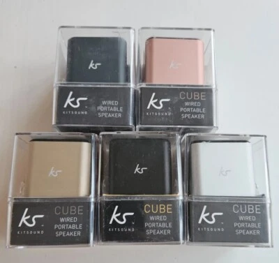 KitSound Cube Wired Mini Speaker with 3.5m Aux Cable & Charger - Image 1 of 3
