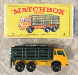 1960s LESNEY MATCHBOX #4 - DODGE STAKE TRUCK - *MINT* COND. IN BOX - Picture 1 of 3
