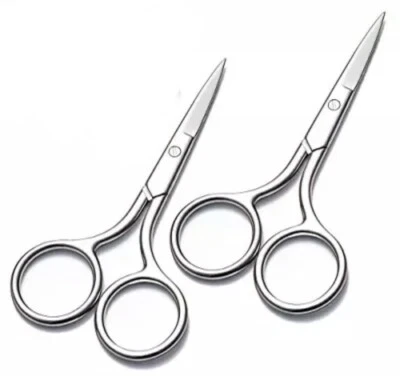 YOUGUOM Small Brow Scissors - 2 Pack Little Sharp Precise Detail Snips for Cutting Nose