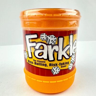 Pocket Farkel Classic Dice Game 2008 Travel Party Miniature Set 3"x 4" Container - Image 1 of 4