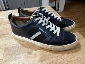 MSRP $700 Bally Switzerland Helvio Calf Leather Low Top Sneaker Shoe Mens 8.5 - Picture 1 of 6