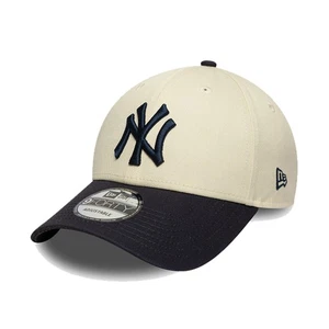 Gorra New Era MLB New York Yankees Bloque de Color Crema y Azul Marino 9FORTY Gorra Ajustable - Imagen 1 de 3