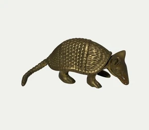 Vintage Messing Gürteltier Figur Statue - Bild 1 von 9