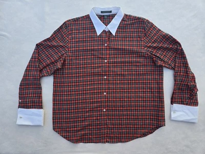 Lauren Ralph Lauren Shirt Womens XL Plaid White Collar French Cuff Dress Shirt - Image 1 of 4