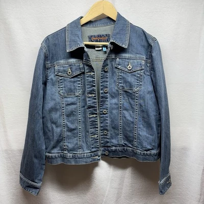 Chaqueta Fresh Produce Mujer M Denim Bolsillos Frontales Medio Informal Súper Bonita Foto 1 de 4