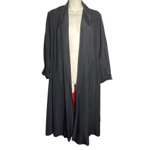 Vintage 40s 50s Sensibly Young Black Red Lined Open Long Swing Duster Opera Coat - Picture 1 of 6