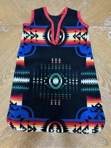 Handmade Infant Sleep Sack Wool Native Print 27” Long Lined Warm Single Stitch - Picture 1 of 9