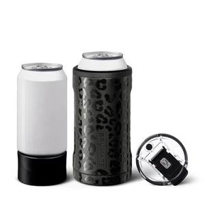 BrüMate Hopsulator Trio Onyx Leopard 16oz Can Cooler Insulator - Picture 1 of 3